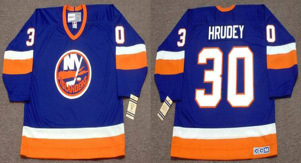 2019 Men New York Islanders #30 Hrudey blue CCM NHL jersey->new york islanders->NHL Jersey